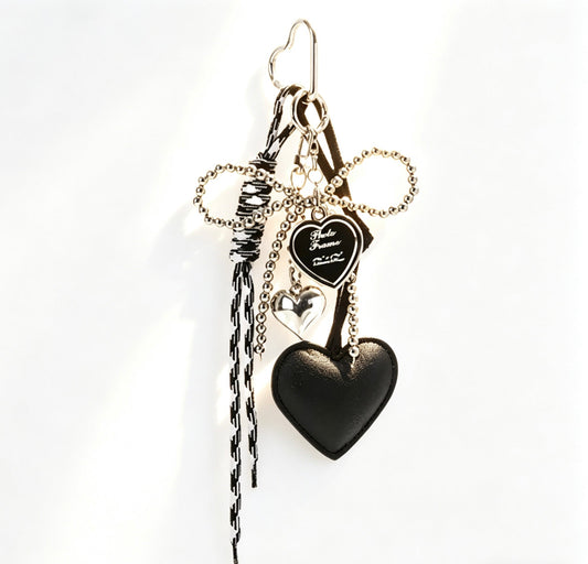 Heart Leatherette Charm Keychain
