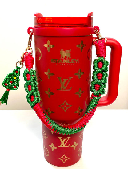Christmas Braided Carry On Cup Strap