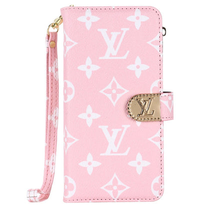 Premium Vintage Designer Monogram Leather Wallet Phone Case
