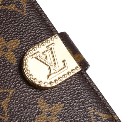 Premium Vintage Designer Monogram Leather Wallet Phone Case