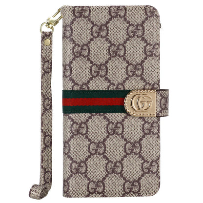 Premium Vintage Designer Monogram Leather Wallet Phone Case