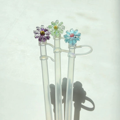 Crystal Bloom Daisy Straw Topper Set (8PCs)