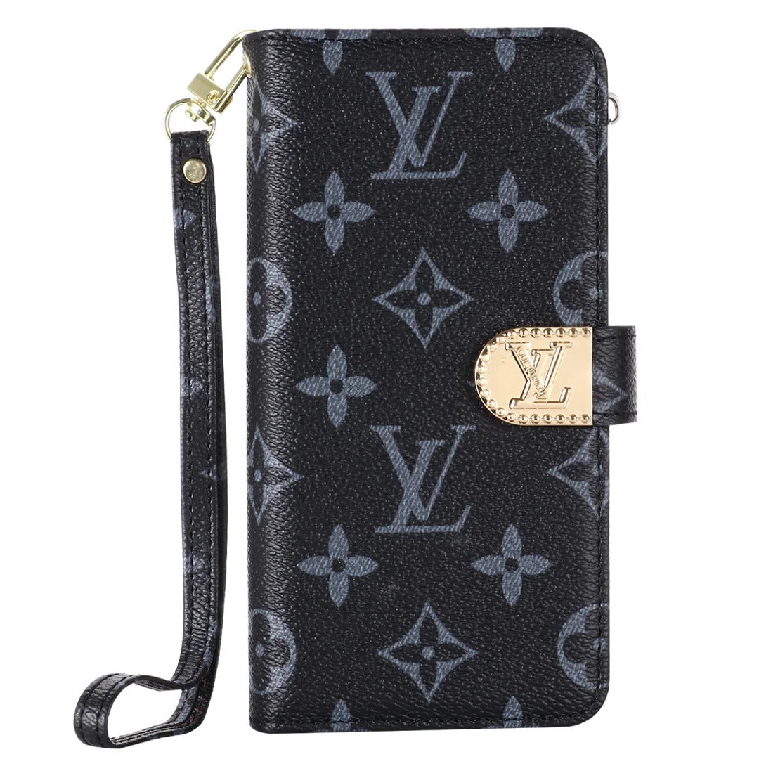 Premium Vintage Designer Monogram Leather Wallet Phone Case