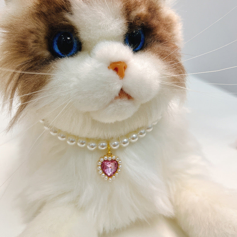 Pearl Collar with Heart Diamond